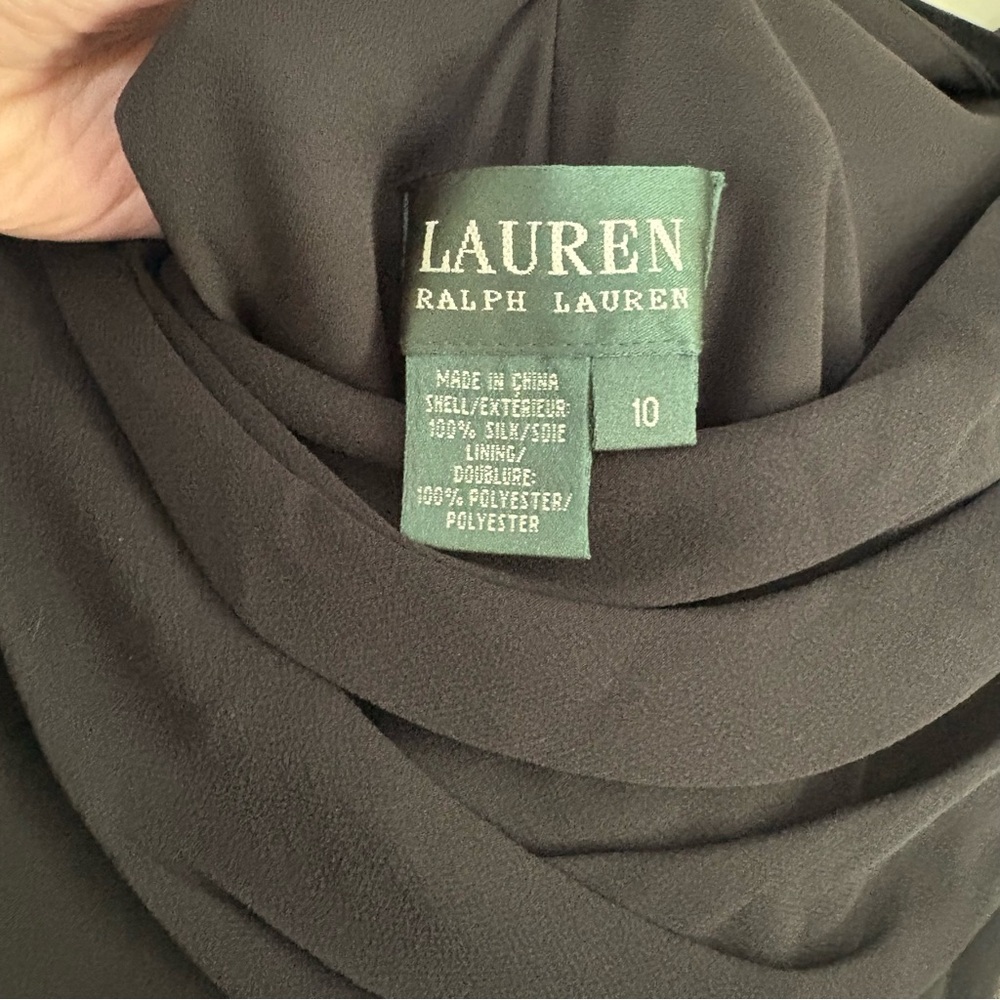 NWT Lauren Ralph Lauren Black Midi Dress Size 10 - Picture 8 of 12